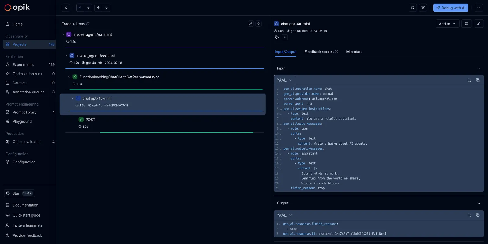 Microsoft Agent Framework .NET tracing