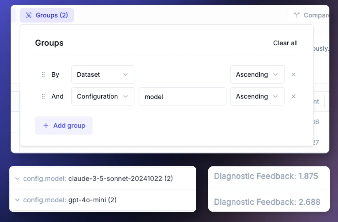 Experiment Grouping Interface