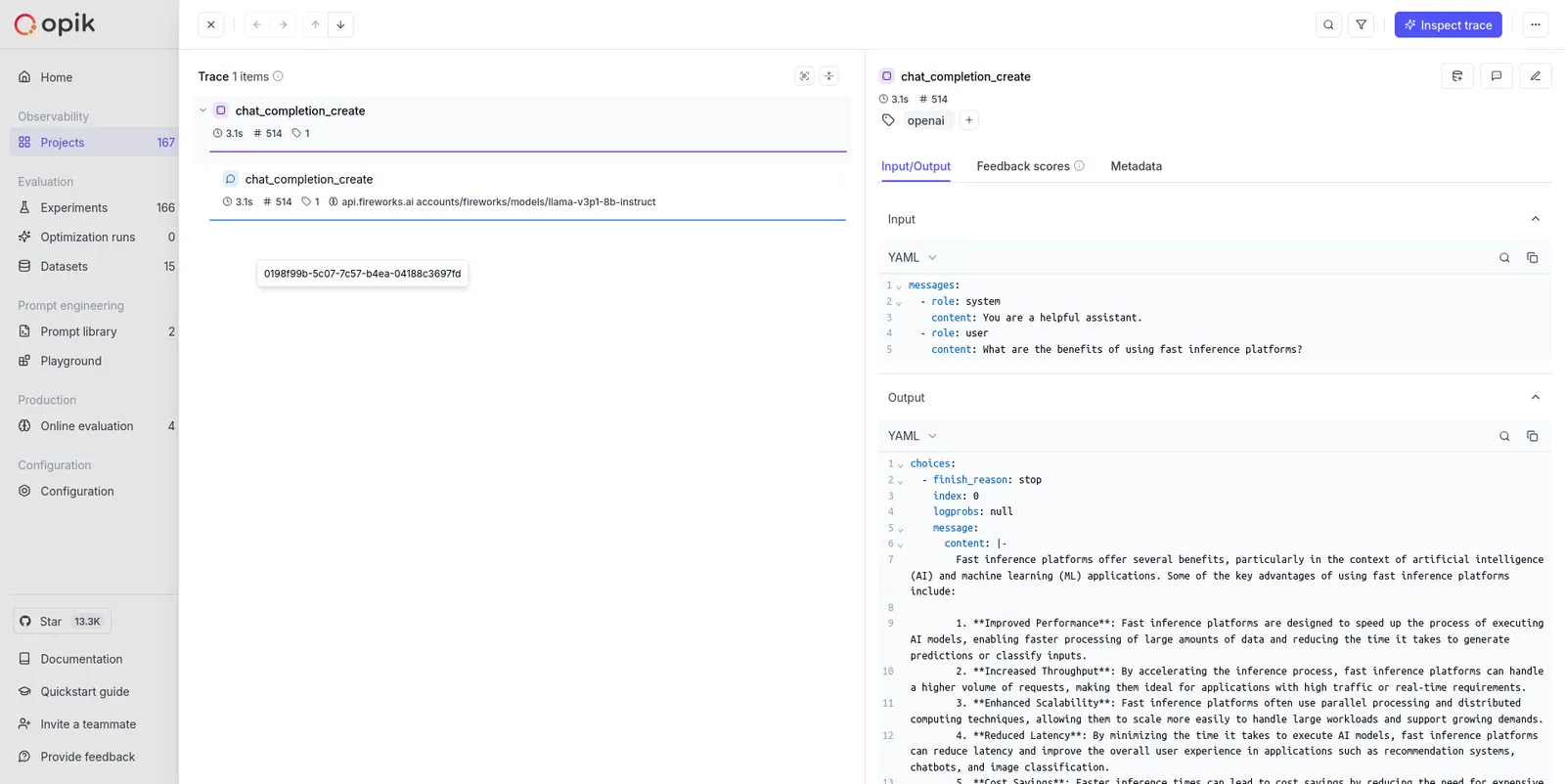 Fireworks AI Function Tracing with @track Decorator
