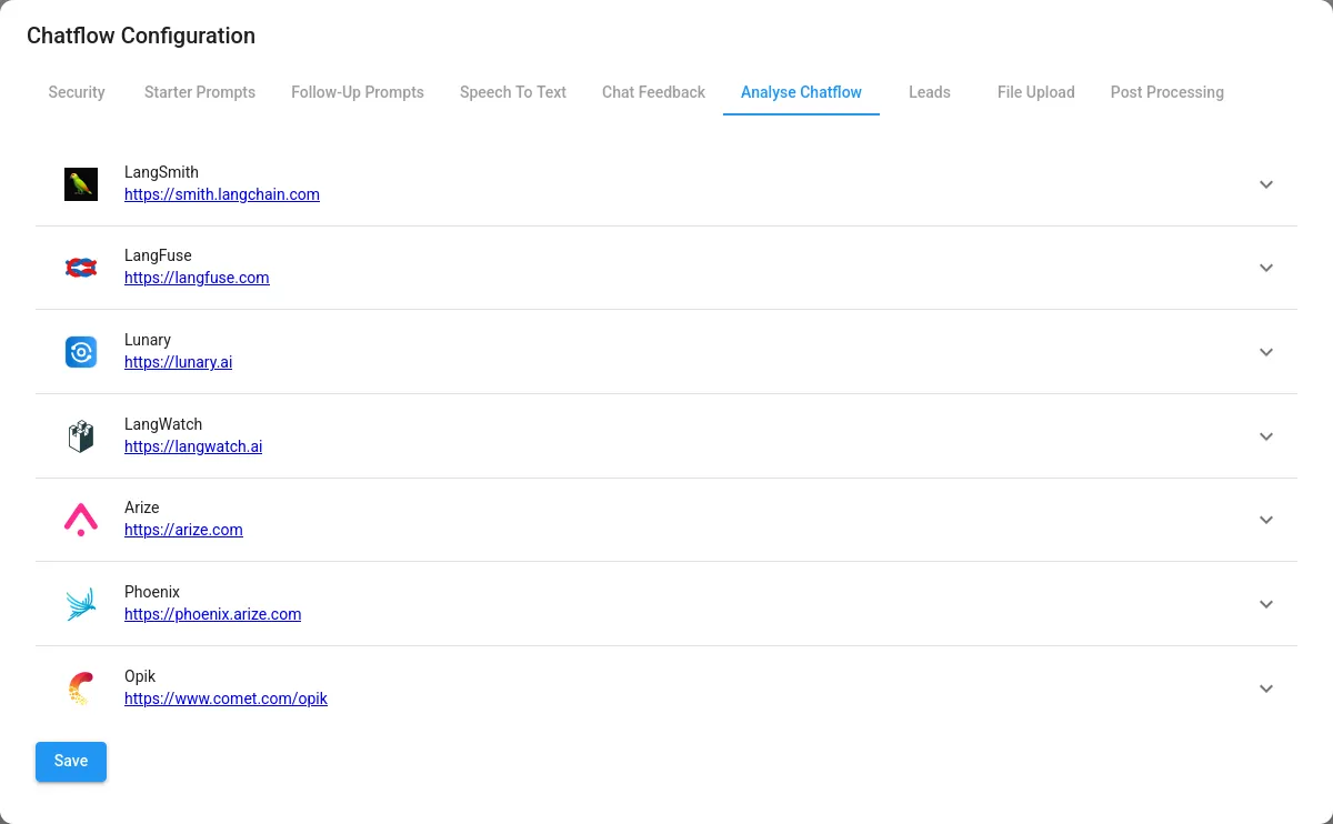 Flowise Analytics Section
