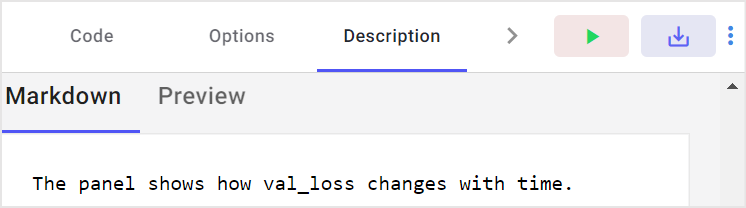 Python Panels Description tab