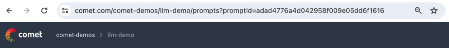 CometLLM Prompts Page - Prompt URL