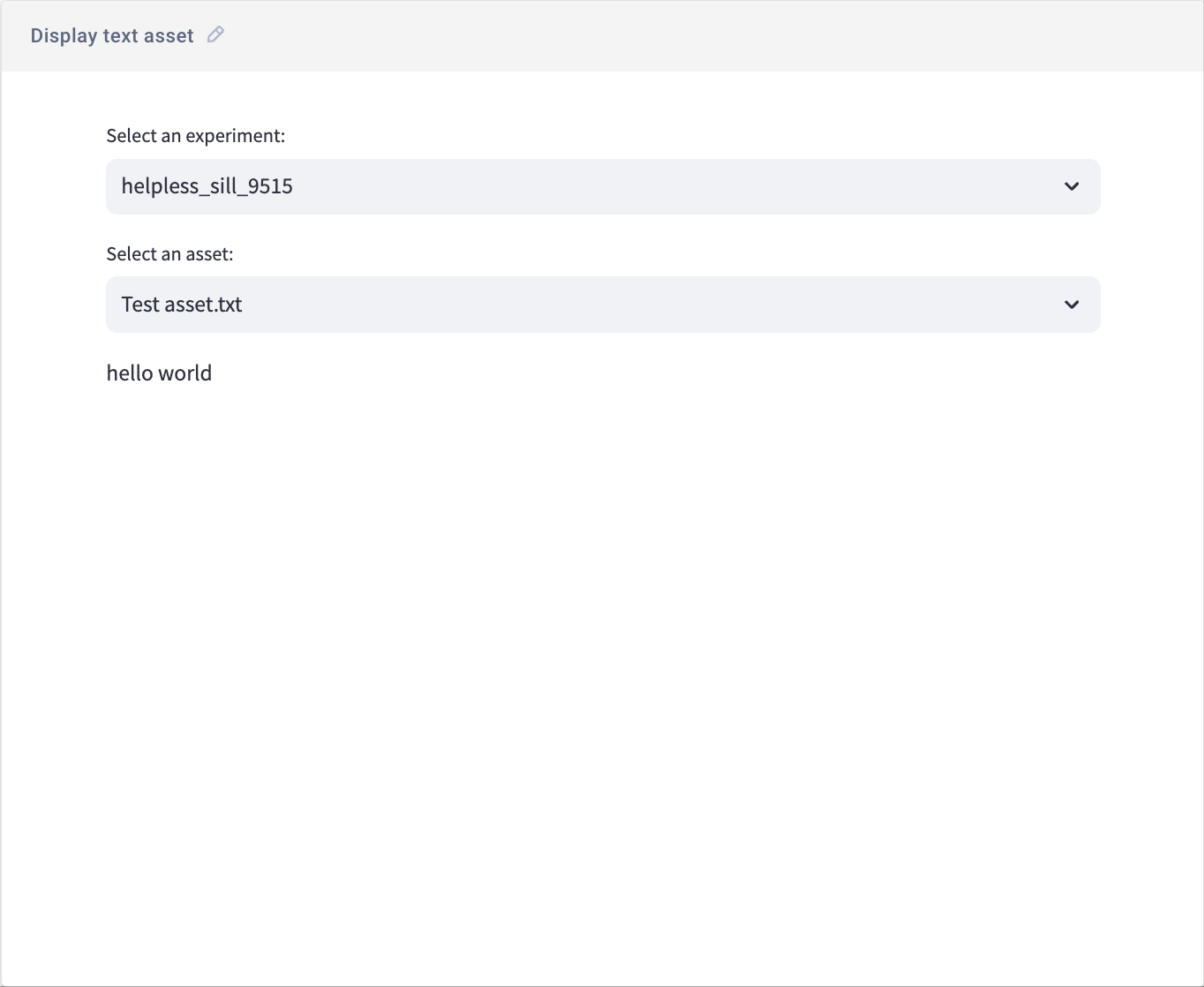 Log assets - Comet Docs