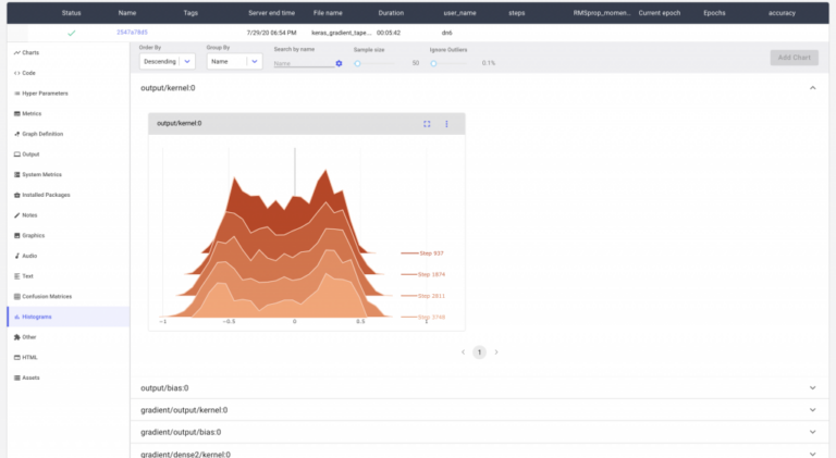 Logging Histograms, Gradients and Activations with Comet
