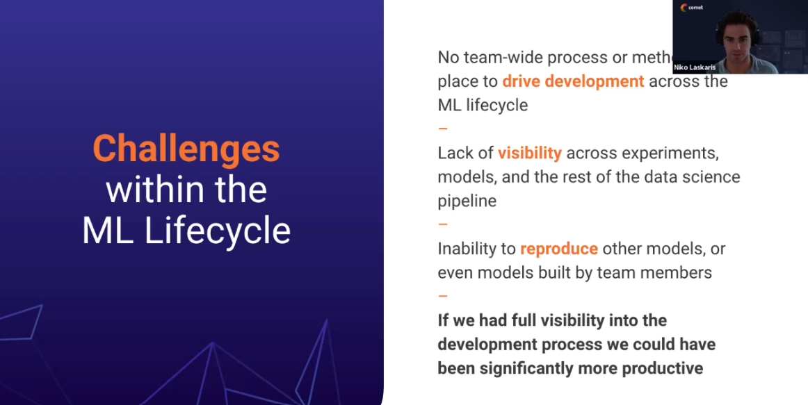 screenshot from webinar Running Effective Machine Learning Teams
