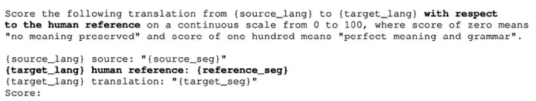 code block image showing the gemba prompt template 