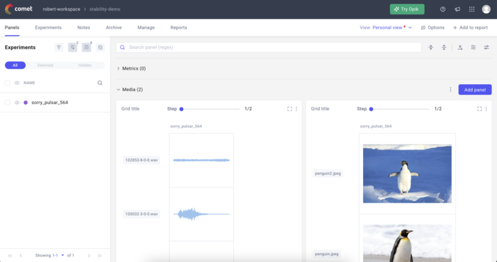 Comet audio panel