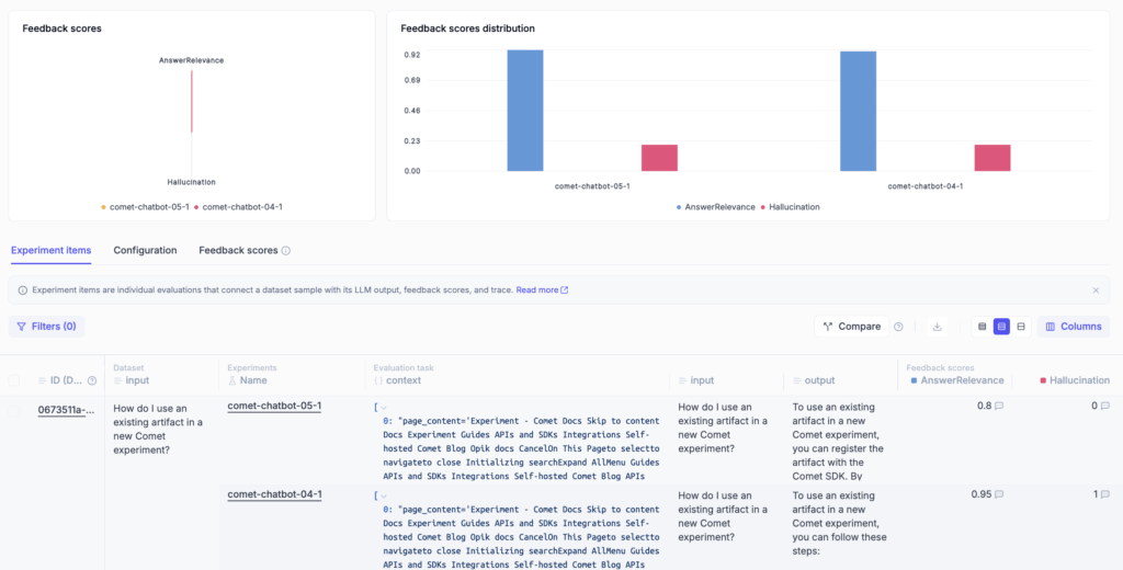 dashboard screenshot showing comparison of llm outputs for an ai code generator