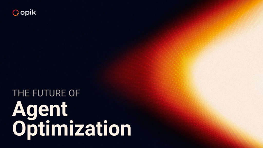 title card with a space-themed sunburst graphic for an article about the future of self-optimizing ai agents