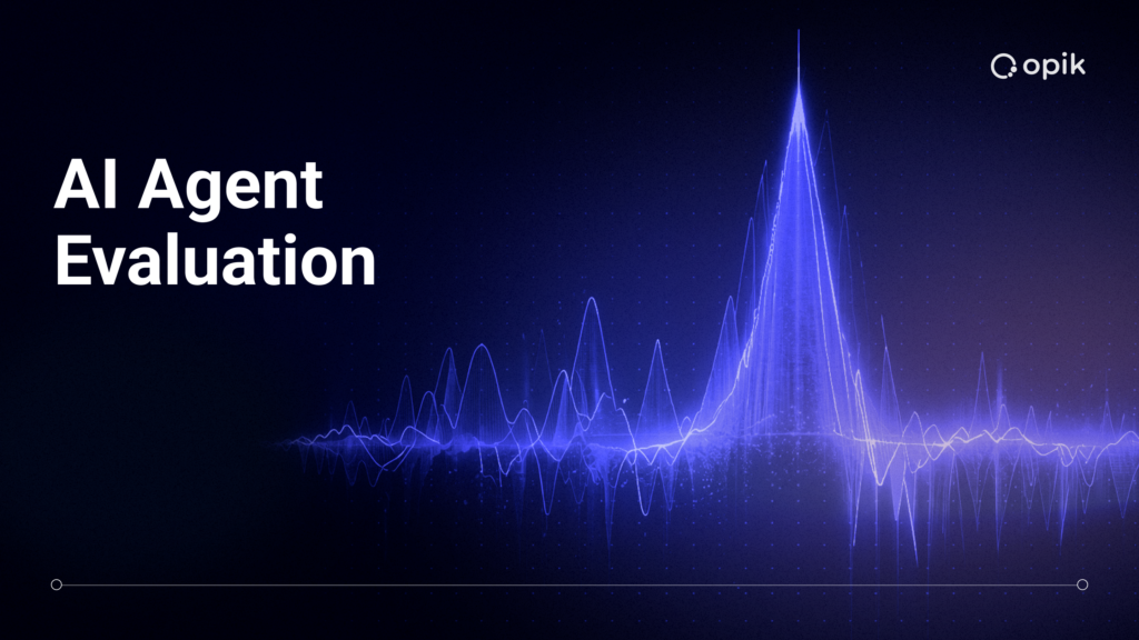 A purple electrode wave peaking to illustrate the concept of AI agent evaluation