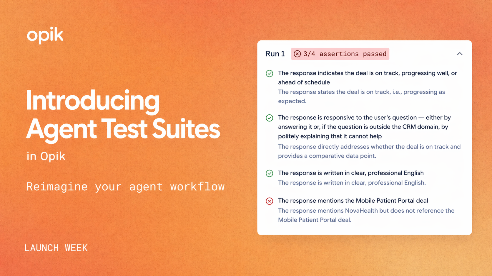 Introducing Opik Test Suites: Straightforward Unit & Regression Testing for AI Agents