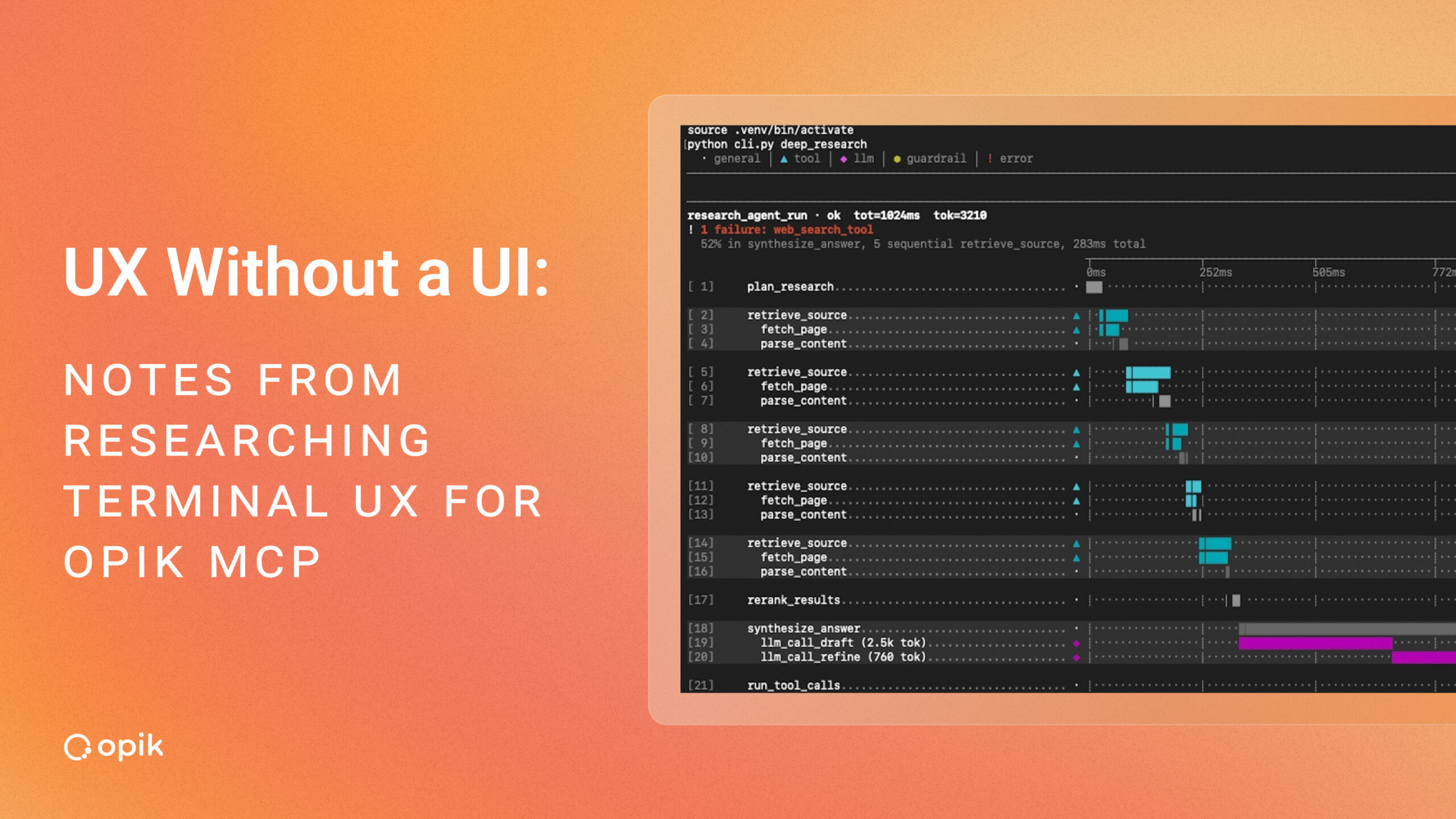 UX Without a UI: Notes from Researching Terminal UX for Opik MCP