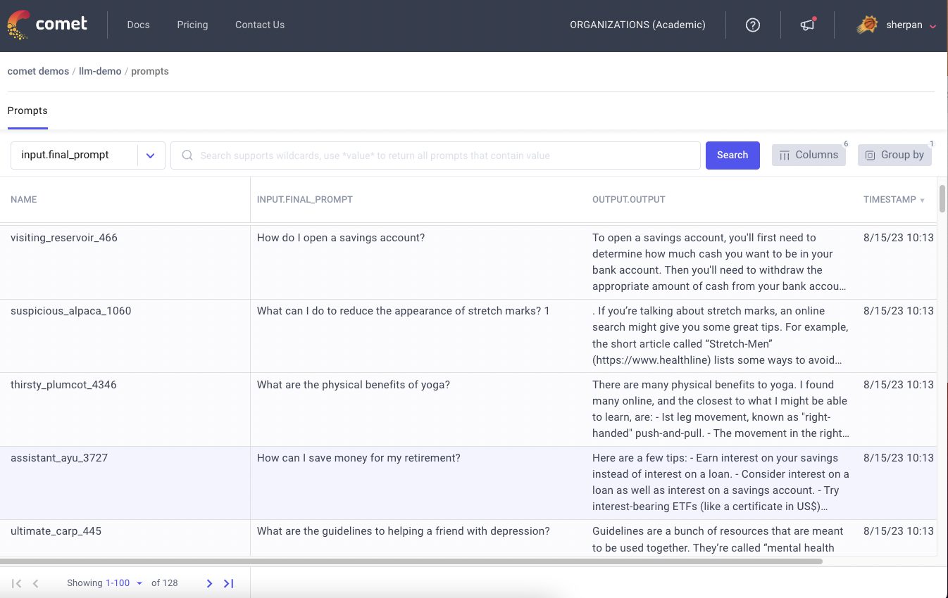 http://CometLLM%20platform%20screenshot